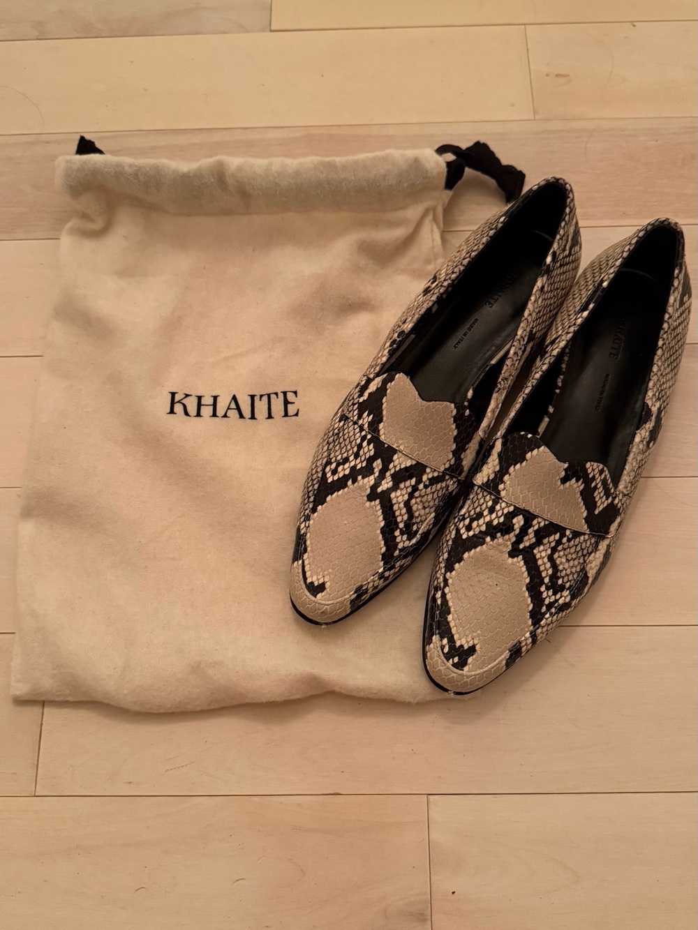 KHAITE Pippen Snakeskin Loafers, 37